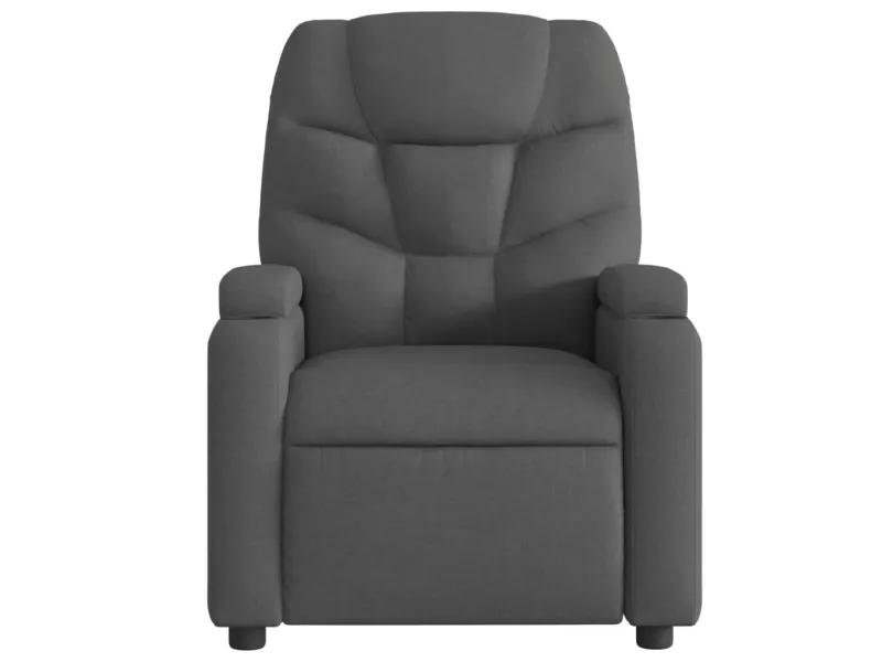 Fauteuil inclinable de massage électrique gris foncé tissu