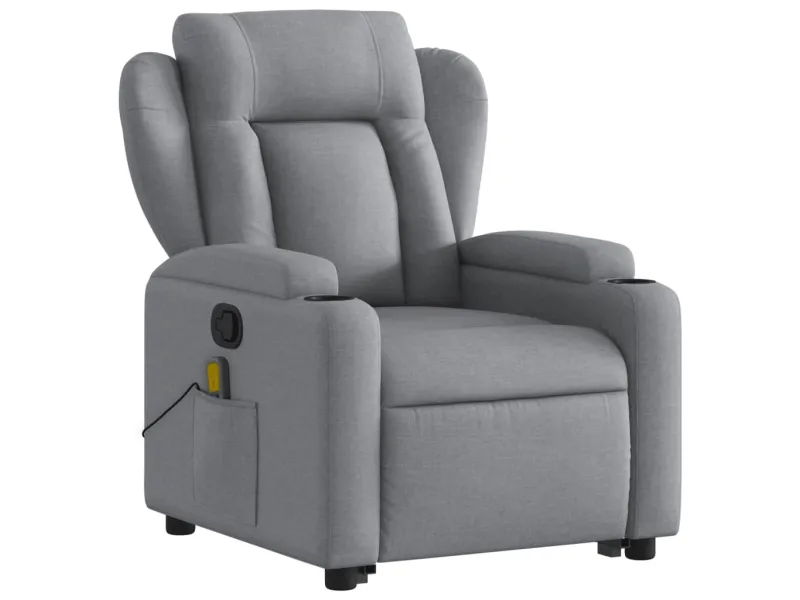 Fauteuil de massage inclinable Gris clair Tissu