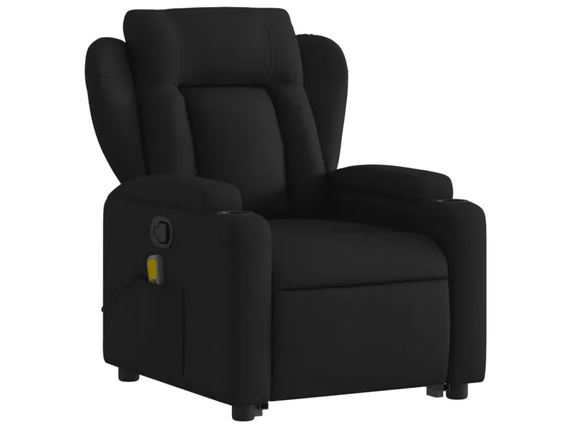 Fauteuil de massage inclinable Noir Tissu