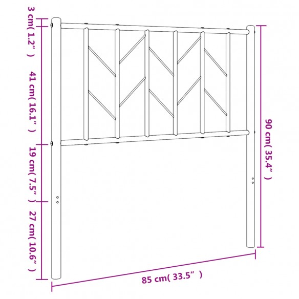 Tête de lit métal noir 80 cm