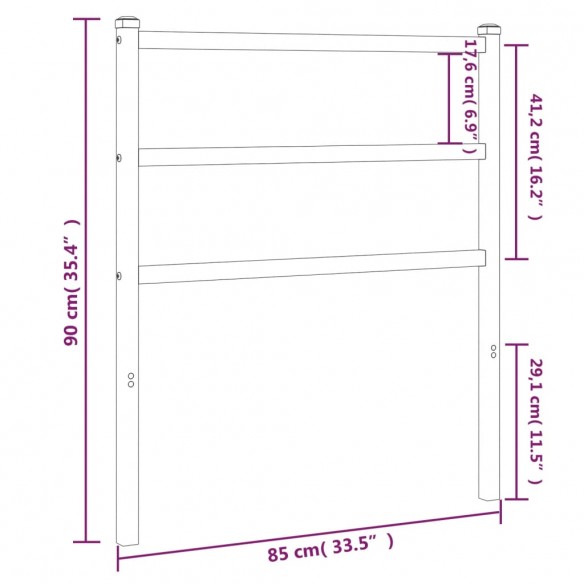 Tête de lit métal blanc 80 cm
