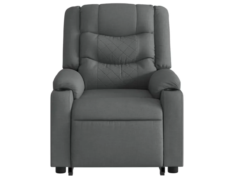 Fauteuil de massage inclinable Gris foncé Tissu