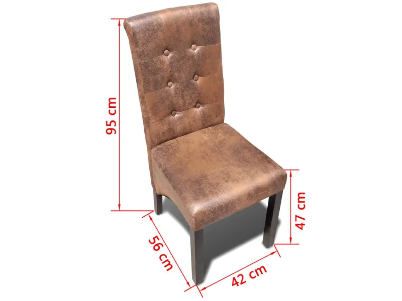 Chaises à manger lot de 2 marron similicuir