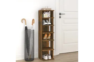 Étagère à chaussures Chêne fumé 27,5x27x102cm Bois d'ingénierie