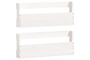 Étagères à chaussures murales 2 pcs Blanc 59x9x23 cm Pin massif 2