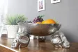Bol de fruits design crânes en aluminium argenté