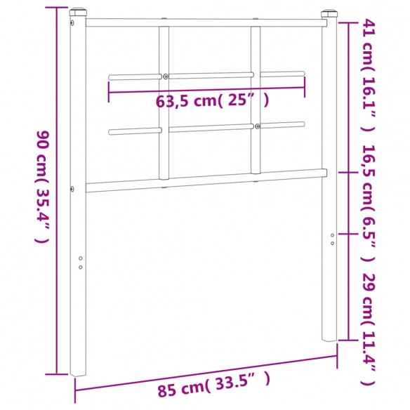 Tête de lit métal noir 80 cm