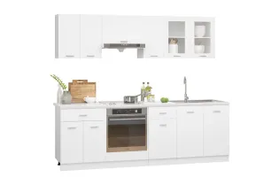 Ensemble de meubles de cuisine 8 pcs Blanc Aggloméré 2