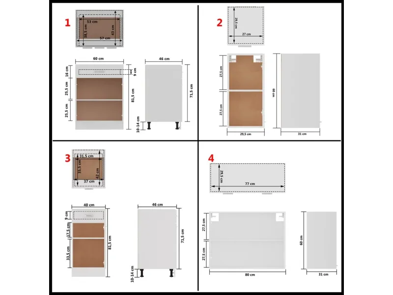 Ensemble de meubles de cuisine 8 pcs Blanc Aggloméré