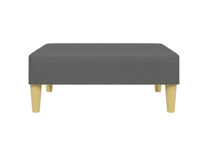 Canapé-lit à 2 places avec repose-pied gris foncé tissu