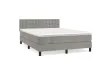 cadre de lit et matelas Gris clair 140x200cm Velours