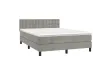 cadre de lit et matelas Gris clair 140x200cm Velours