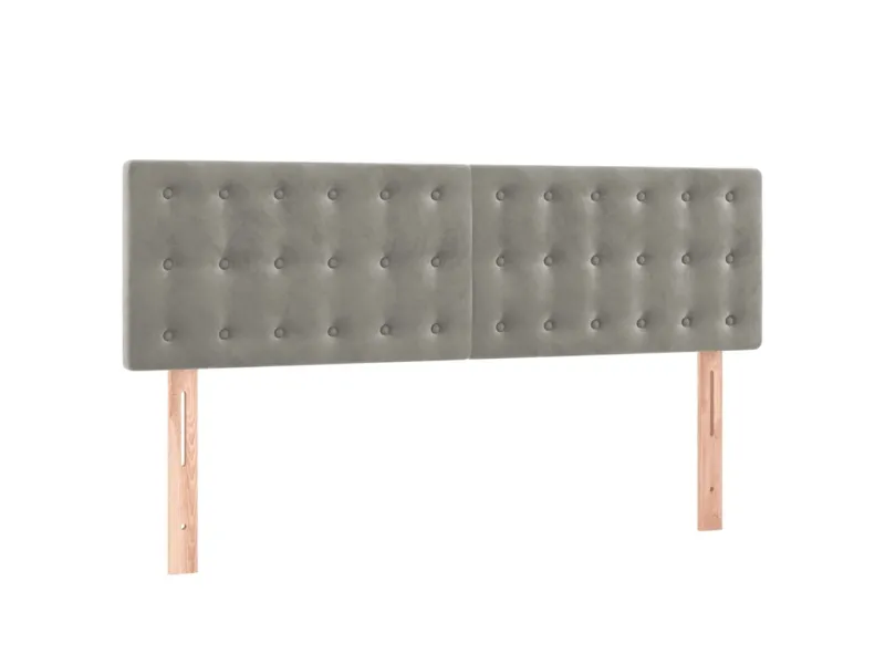 cadre de lit et matelas Gris clair 140x200cm Velours