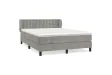cadre de lit et matelas Gris clair 140x200cm Velours