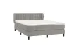 cadre de lit et matelas Gris clair 140x200cm Velours