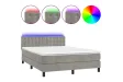 cadre de lit avec matelas LED Gris clair 140x200 cm