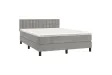 cadre de lit avec matelas LED Gris clair 140x200 cm