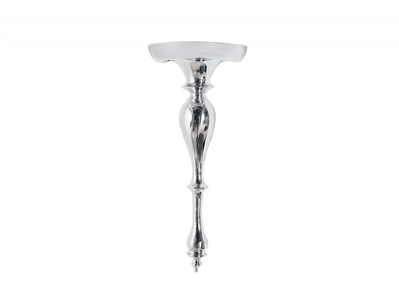 Support mural style baroque 60 cm en aluminium argenté