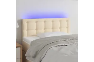 Tête de lit à LED Crème 100x5x78/88 cm Tissu