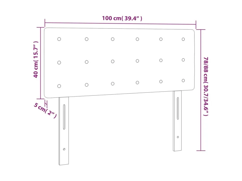 Tête de lit à LED Crème 100x5x78/88 cm Tissu