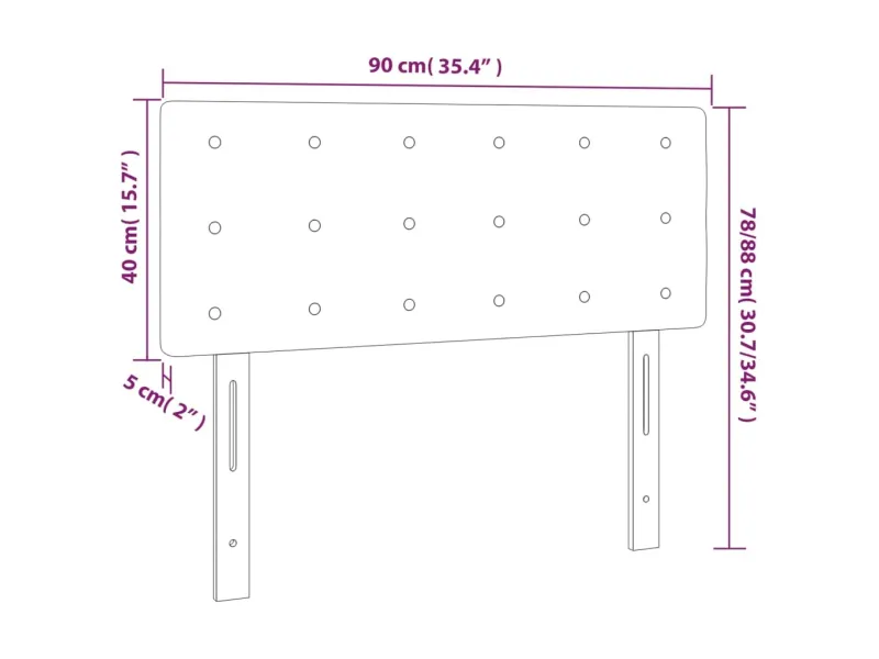 Tête de lit à LED Crème 90x5x78/88 cm Tissu