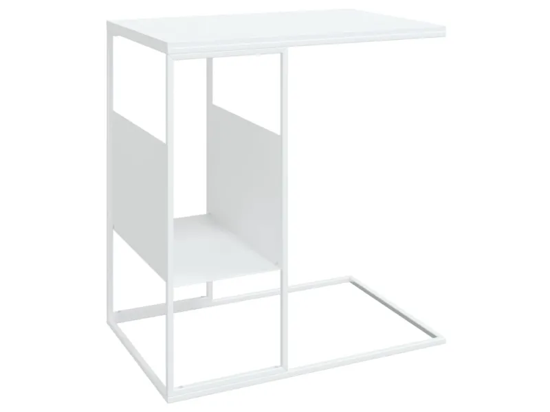 Table d'appoint Blanc 55x36x59,5 cm Bois d'ingénierie