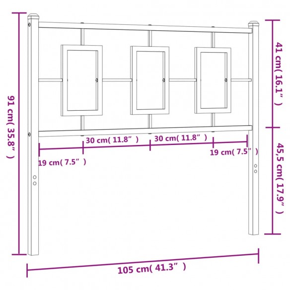 Tête de lit métal blanc 100 cm