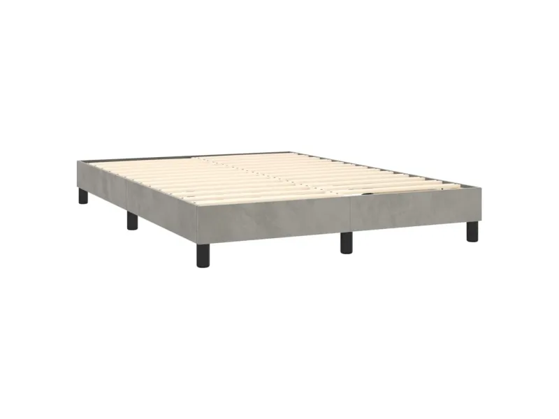 cadre de lit avec matelas LED Gris clair 140x200 cm