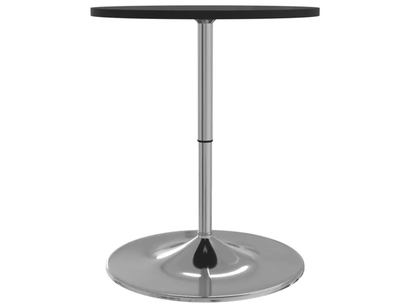 Table de bar noir 60x60x90 cm bois d'ingénierie et acier chromé