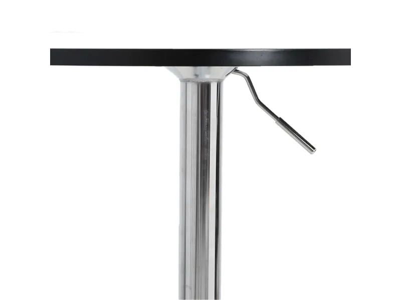 Table de bar noir 60x60x90 cm bois d'ingénierie et acier chromé