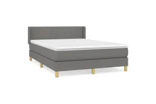 cadre de lit avec matelas Gris foncé 140x200cm Tissu 2