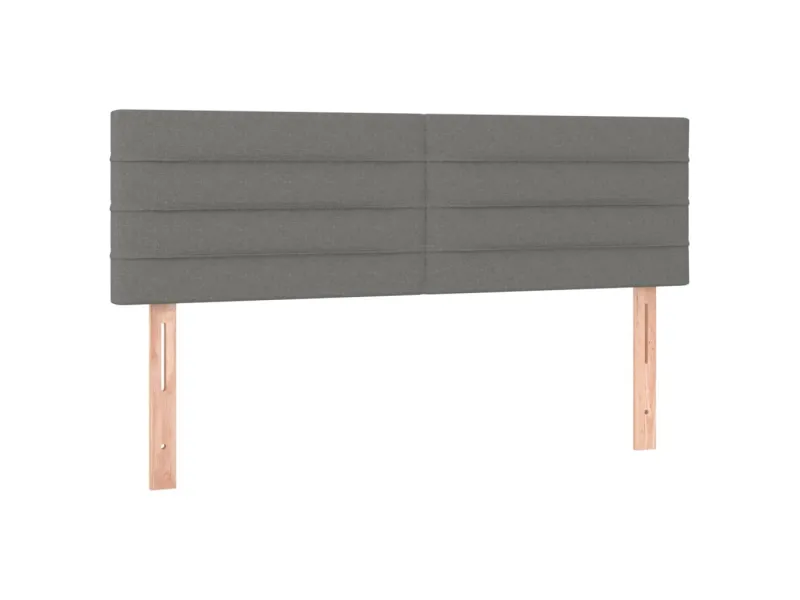 cadre de lit avec matelas Gris foncé 140x200cm Tissu