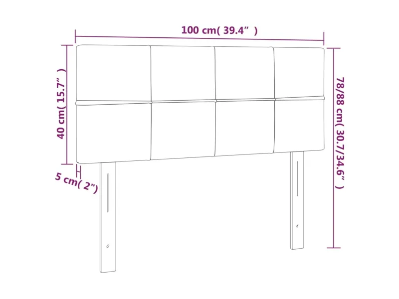 Tête de lit Crème 100x5x78/88 cm Tissu