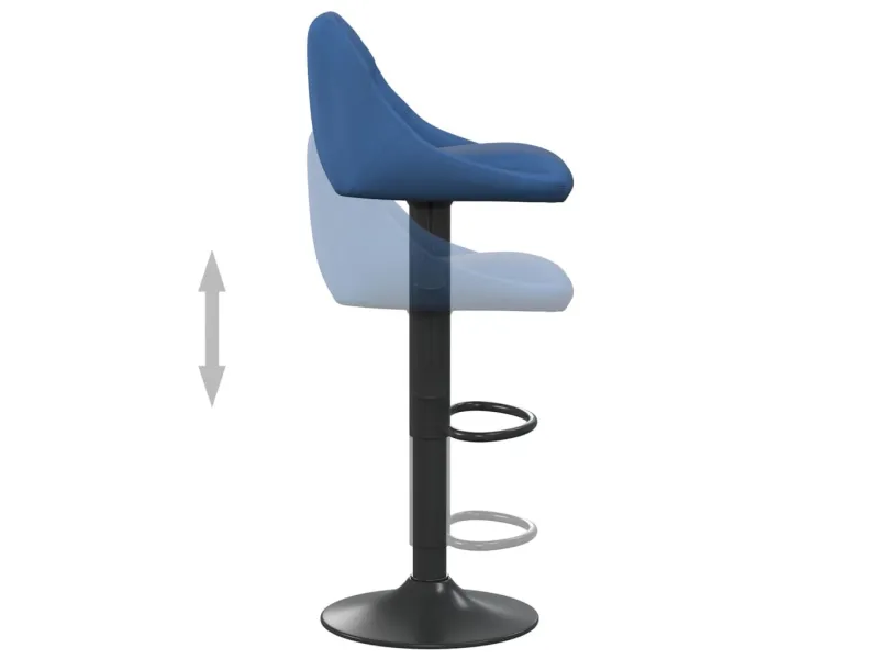 Tabourets de bar lot de 2 bleu velours