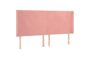 Tête de lit avec oreilles Rose 183x16x118/128 cm Velours 2