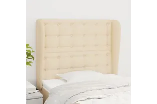 Tête de lit avec oreilles Crème 93x23x118/128 cm Tissu