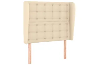 Tête de lit avec oreilles Crème 93x23x118/128 cm Tissu 2