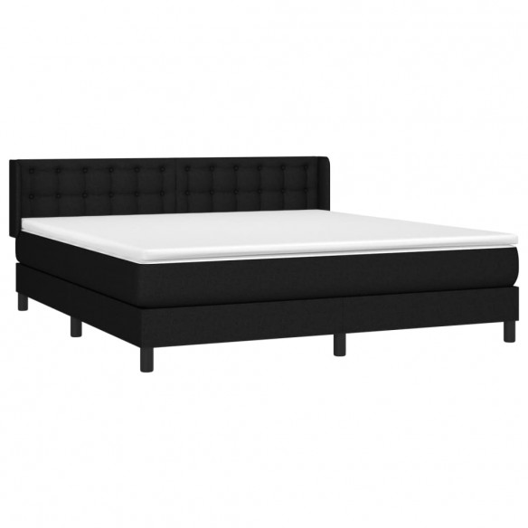 Cadre de lit avec matelas Noir 160x200 cm Tissu