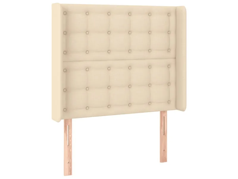 Tête de lit à LED Crème 93x16x118/128 cm Tissu