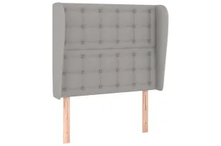 Tête de lit avec oreilles Gris clair 93x23x118/128 cm Tissu 2