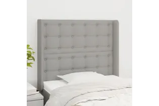 Tête de lit avec oreilles Gris clair 93x16x118/128 cm Tissu