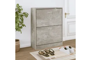 Armoire à chaussures Gris béton 63x24x81 cm Bois d'ingénierie