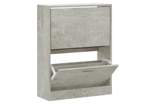 Armoire à chaussures Gris béton 63x24x81 cm Bois d'ingénierie 2