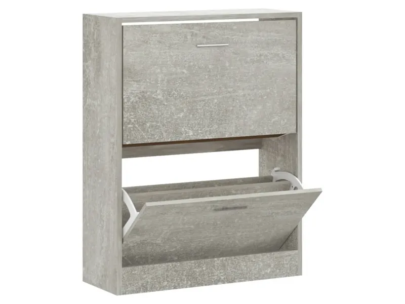 Armoire à chaussures Gris béton 63x24x81 cm Bois d'ingénierie