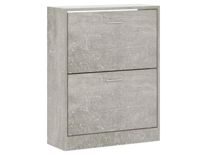 Armoire à chaussures Gris béton 63x24x81 cm Bois d'ingénierie