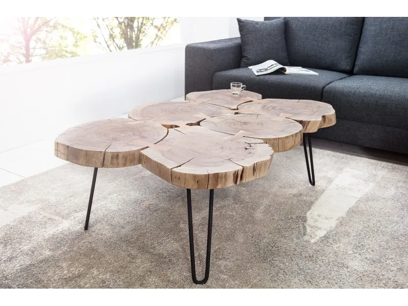 Table basse design industriel 115 cm