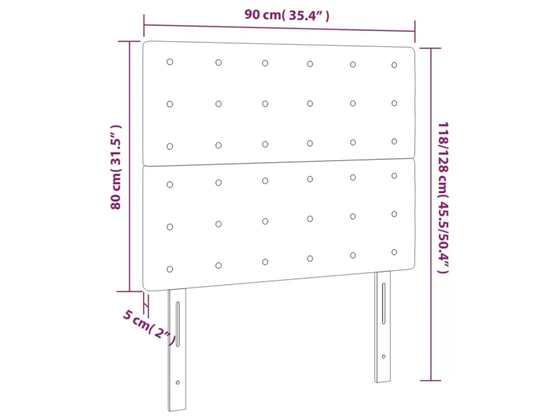 Têtes de lit 2 pcs Gris clair 90x5x78/88 cm Tissu
