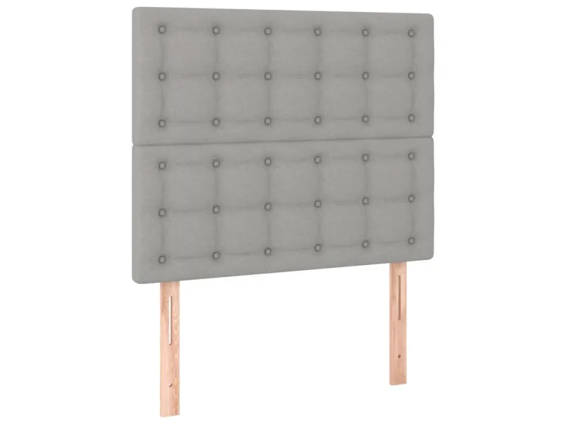 Tête de lit à LED Gris clair 90x5x118/128 cm Tissu
