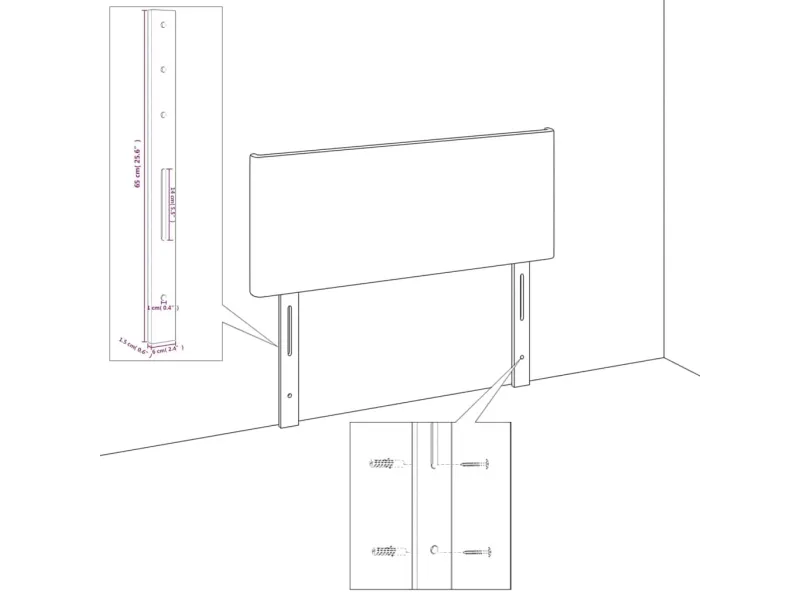 Têtes de lit 2 pcs Crème 72x5x78/88 cm Tissu