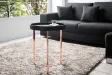 Table d'appoint design en bois noir / métal cuivré
